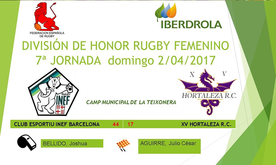 Rugby Femenino División Honor 2017 INEF Barcelona – XV Hortaleza RC